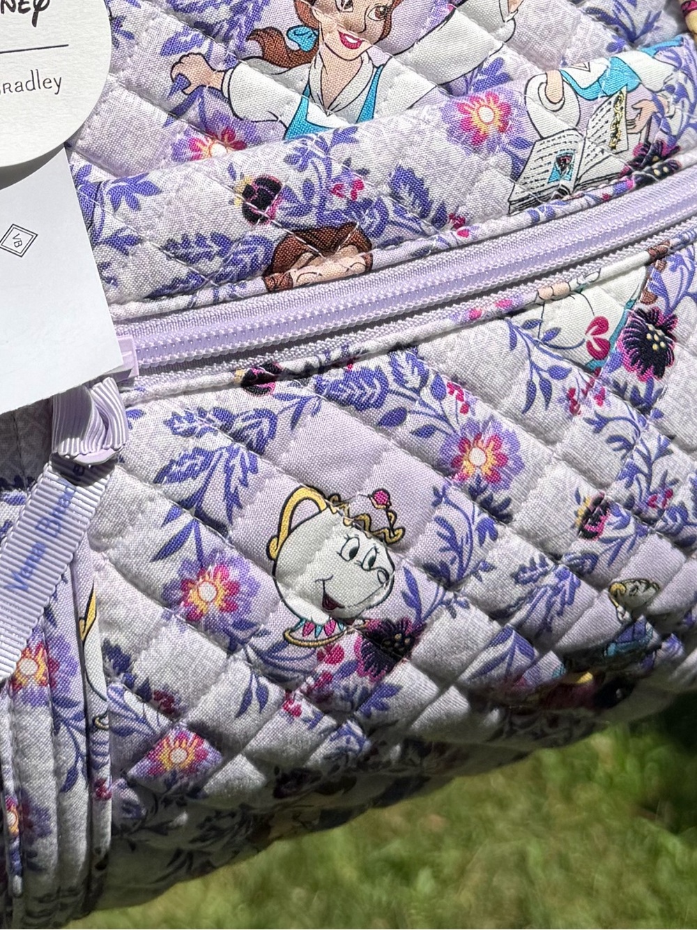 Disney Vera Bradley Belle Floral Small Vera Tote Beauty & the Beast NWT - Picture 5 of 11